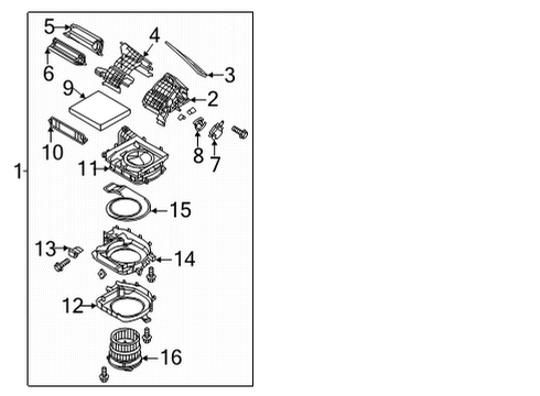 2021 Hyundai Elantra Automatic Temperature Controls Blower Unit Diagram for 97100-AA020