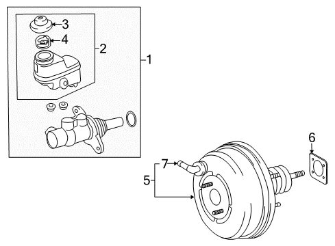 2009 Toyota RAV4 Hydraulic System Booster Assembly Diagram for 44610-0R021