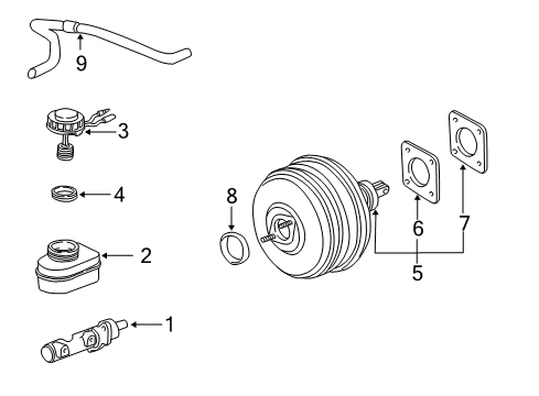 2005 Honda Pilot Hydraulic System Cylinder Diagram for 46110-S0X-003