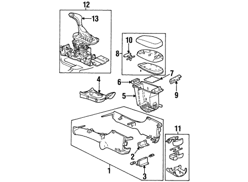 2002 Oldsmobile Intrigue Center Console Shift Knob Diagram for 10315333