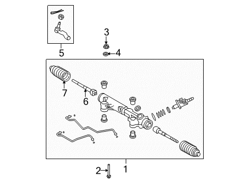 2012 Toyota Tundra Steering Column & Wheel, Steering Gear & Linkage Gear Assembly Diagram for 44250-0C170