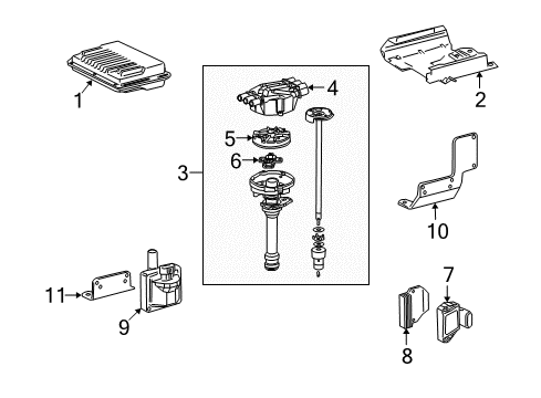 2001 GMC Sonoma Ignition System Ignition Module Diagram for 19178835