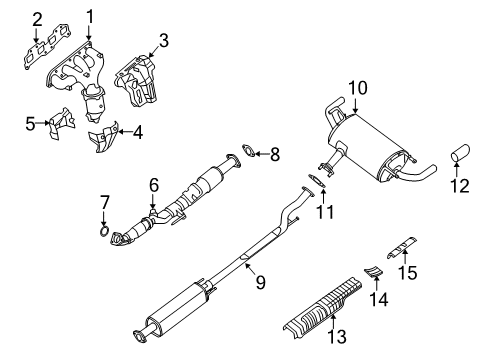 2008 Nissan Altima Exhaust Components, Exhaust Manifold INSULATOR-Heat, Rear Floor Diagram for 74762-JB100