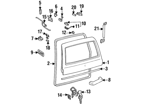1996 Toyota Land Cruiser Switches Bracket Sub-Assy, Back Door Stopper Diagram for 67206-60030