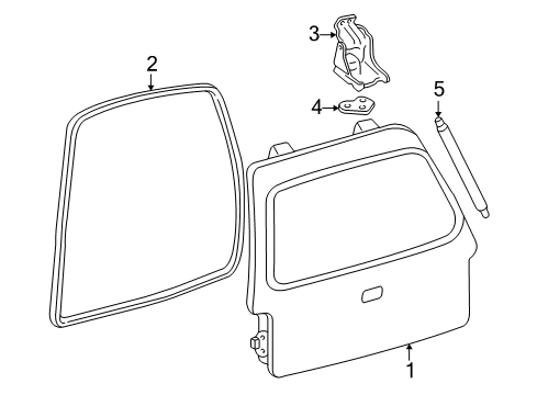 2001 Ford Expedition Lift Gate Hinge Diagram for F75Z-7842900-AD