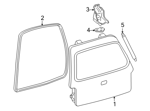 2001 Ford Expedition Lift Gate Weatherstrip Diagram for F75Z-78404A06-AD