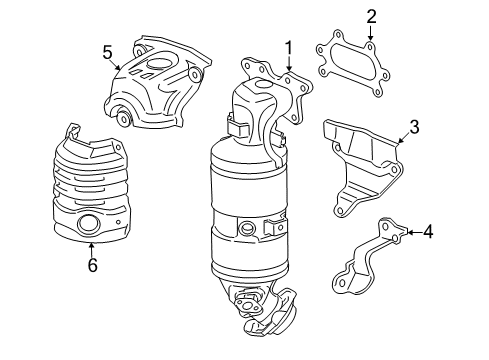 2014 Acura ILX Exhaust Manifold Stay, Converter Diagram for 18198-R0A-000