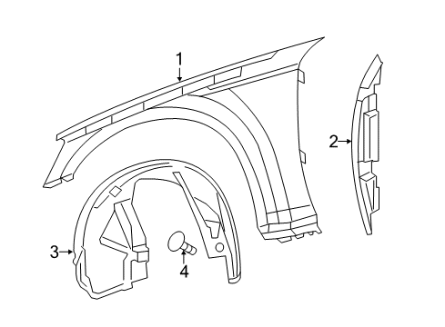 2012 Chrysler 300 Fender & Components Fender-Front Diagram for 55113438AD