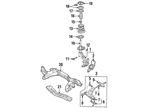 2002 Ford Escort Front Suspension Components, Lower Control Arm, Stabilizer Bar Mount Bracket Diagram for F8CZ-18A161-AAA