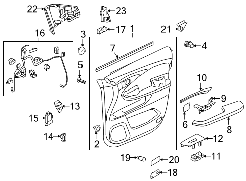 2018 Honda Ridgeline Power Seats Switch Assembly, Power Window Passenger Diagram for 35760-TG7-A11