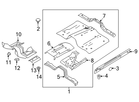 2019 Nissan Titan Cab - Floor Floor Fr Diagram for 74300-EZ00B