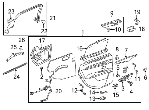 2017 Cadillac CT6 Interior Trim - Rear Door Water Deflector Diagram for 84087982