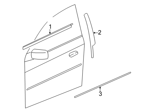 2003 Cadillac CTS Exterior Trim - Front Door Side Molding Diagram for 88980756