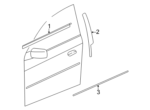 2003 Cadillac CTS Exterior Trim - Front Door Belt Weatherstrip Diagram for 25778953