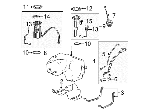 2009 Pontiac Torrent Senders Level Sensor Diagram for 19207679