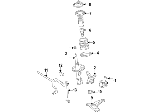 2015 Lexus NX200t Front Suspension Components, Lower Control Arm, Stabilizer Bar Spring, Coil, Front Diagram for 48131-78060