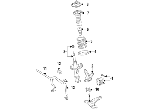 2020 Lexus NX300h Front Suspension Components, Lower Control Arm, Stabilizer Bar Bar, Stabilizer, Front Diagram for 48811-78020