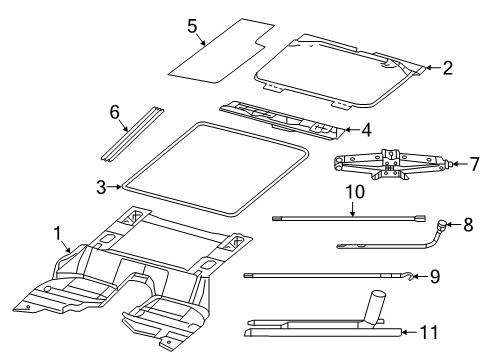 2020 Jeep Wrangler Interior Trim - Rear Body Mat-Storage Bin Diagram for 68358435AA