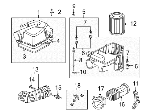 2002 Honda Civic Powertrain Control Tube, Air Inlet Diagram for 17252-PRA-G00