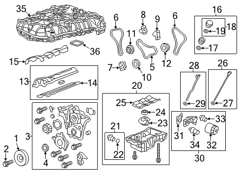 2010 Buick Enclave Intake Manifold Oil Filter Diagram for 12690386