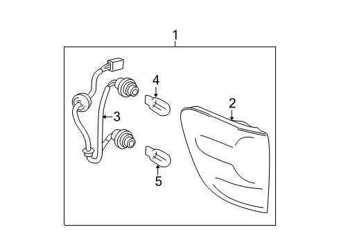 2006 Toyota Sequoia Tail Lamps Socket & Wire Diagram for 81555-0C050