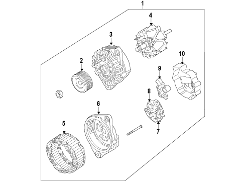 2009 Kia Borrego Alternator Pulley-Generator Diagram for 373213C000