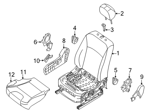 2017 Nissan Sentra Passenger Seat Components Pad Front Seat Cushion Diagram for 87311-4FU1A
