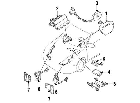 1997 Ford Escort Air Bag Components Sensor Diagram for F7CZ-14B007-AA