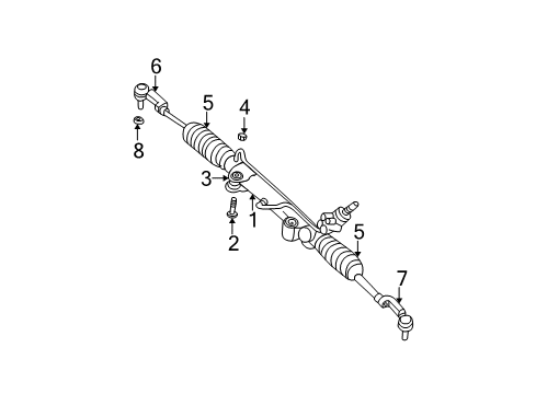 2004 Jeep Liberty Steering Column & Wheel, Steering Gear & Linkage, Shaft & Internal Components, Shroud, Switches & Levers Gear-Steering Gear Diagram for 52128517AF