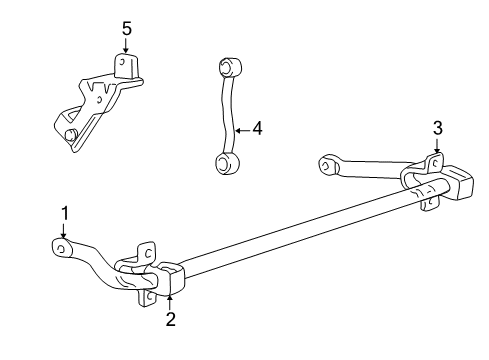 1999 Ford F-250 Super Duty Stabilizer Bar & Components - Front Stabilizer Link Bracket Diagram for F81Z-5C495-BH