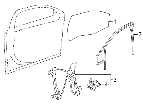 2018 Chevrolet Cruze Front Door Window Regulator Diagram for 42711496