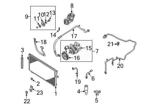 1998 Nissan Altima Air Conditioner Evaporator Assy-Cooler Diagram for 27280-0Z800