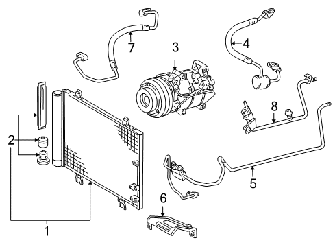 2008 Lexus GS450h A/C Condenser, Compressor & Lines CONDENSER Assembly Diagram for 88460-30A71