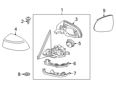 2016 BMW X6 Mirrors Lower Housing Section, Left Diagram for 51167291199