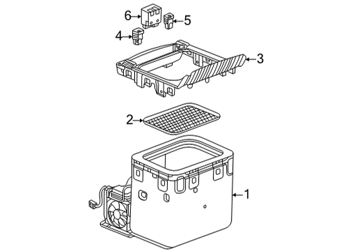 2022 Cadillac Escalade ESV Center Console Upper Trim Diagram for 84719083