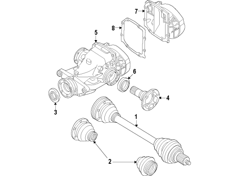 2017 BMW X3 Rear Axle, Differential, Drive Axles, Propeller Shaft Differential Diagram for 33107602984