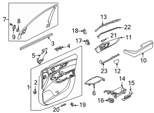 2022 Acura MDX Interior Trim - Front Door Weatherstrip, Front Right Dr Diagram for 72335-TYA-A01