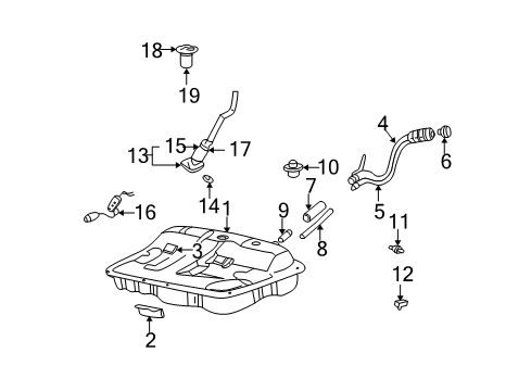 2001 Hyundai Sonata Fuel Supply Tank Assembly-Fuel Diagram for 31150-38100