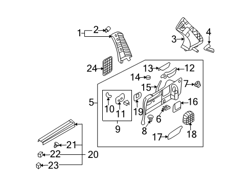 2006 Kia Sedona Interior Trim - Side Panel Covering Assembly-Luggage Diagram for 857324D0008J