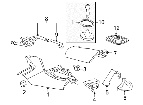 2006 Pontiac Solstice Parking Brake Holder Asm-Instrument Panel Cup *Cashmere Diagram for 15939160