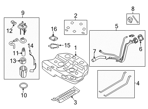 2014 Kia Optima Fuel Supply Band Assembly-Fuel Tank Diagram for 312103Q100