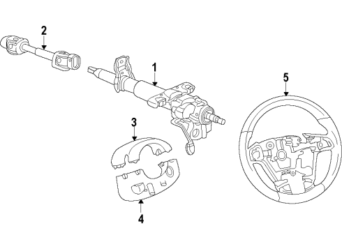 2014 Chevrolet Camaro Steering Column, Steering Wheel & Trim Column Asm-Steering Diagram for 23486916