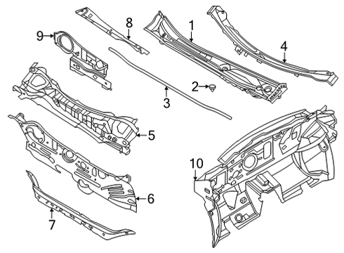 2020 Nissan Sentra Cowl Dash Assy-Upper Diagram for F7100-6LBMA