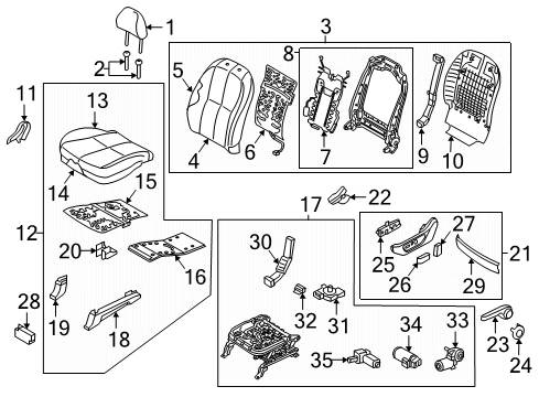 2017 Kia Sedona Power Seats Switch Assembly-Power Front Seat RH Diagram for 88295-C1000