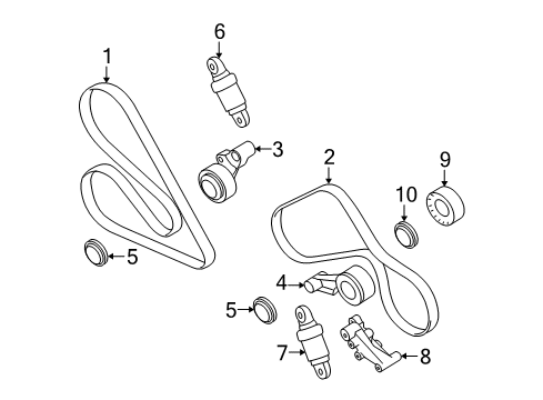 2006 BMW M6 Belts & Pulleys Adjusting Pulley With Lever Diagram for 11287839133