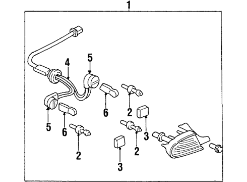 1999 Oldsmobile Aurora Tail Lamps Lamp Asm-Tail Diagram for 5977910