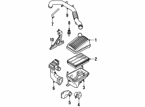 1998 Isuzu Amigo Filters Cap, Air Cleaner Diagram for 8-97161-698-0