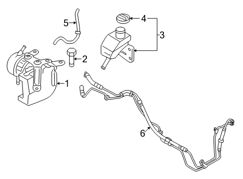 2015 Kia K900 P/S Pump & Hoses Motor Pump Unit Assembly Diagram for 574103T100