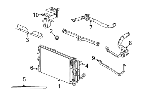 2007 Jeep Patriot Radiator & Components Seal-Radiator Upper Diagram for 5058571AA