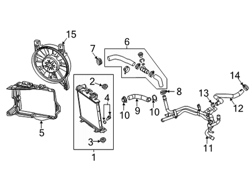 2021 Chevrolet Corvette Radiator & Components Fan Module Diagram for 84910709
